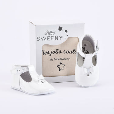 Baby Girls White Patent Leather Pre-Walker Shoes - MOOGCO Baby