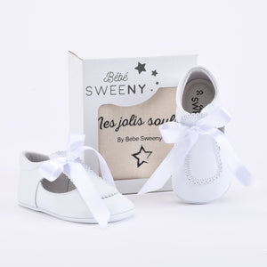 Girls White Leather Pre-Walker Shoes