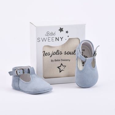Boys Blue Suede Leather Pre-Walker Shoes - MOOGCO Baby