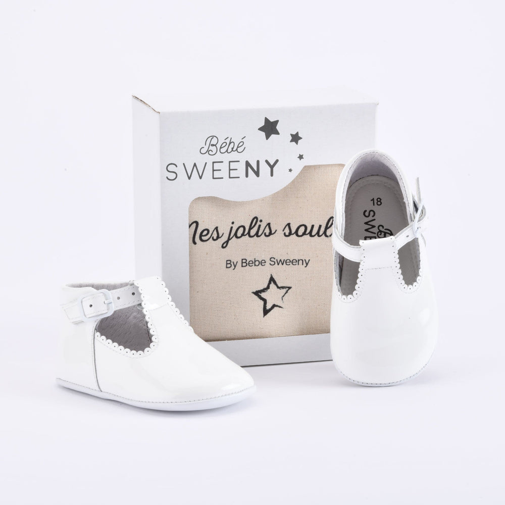 Boys White Patent Leather Pre-Walker Shoes