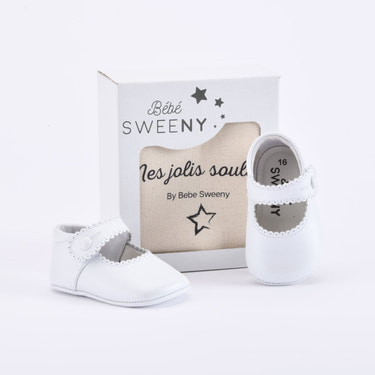 Girls Pearl White Leather Pre-Walker Shoes - MOOGCO Baby