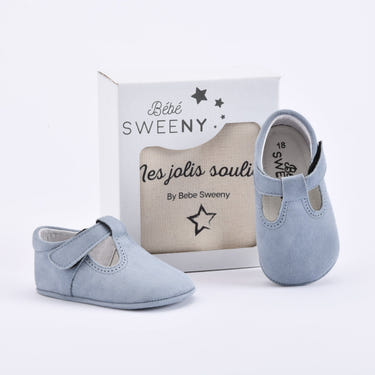Boys Blue Suede Leather Pre-Walker Shoes - MOOGCO Baby