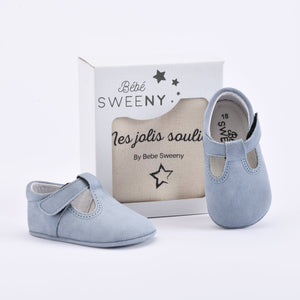 Boys Blue Suede Leather Pre-Walker Shoes