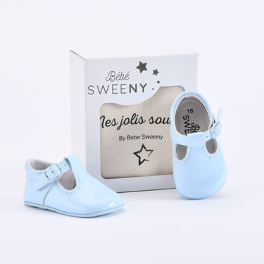 Boys Blue Patent Leather Pre-walker Shoes - MOOGCO Baby