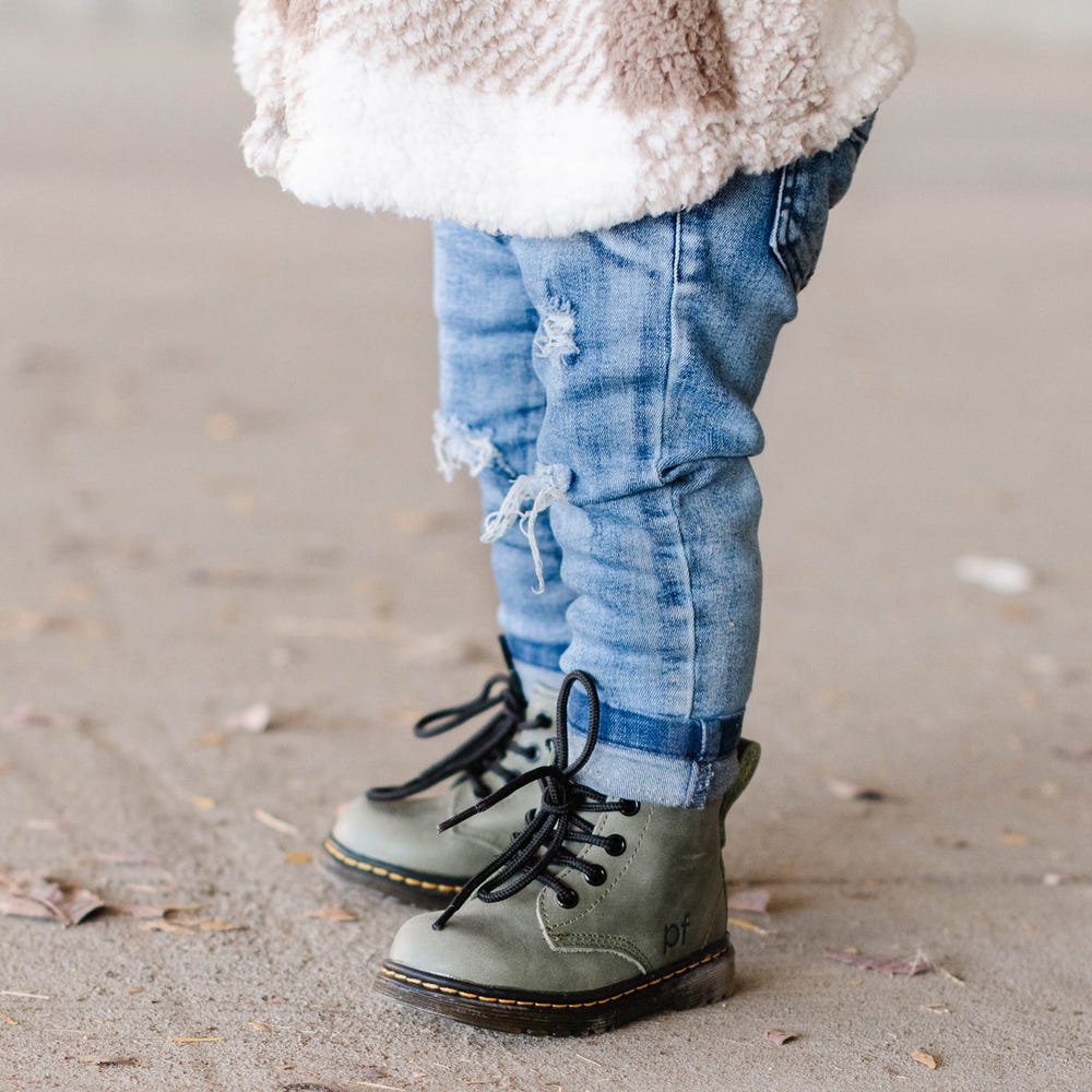Sage Combat Boot for babies - stylish and durable footwear for little adventurers.
