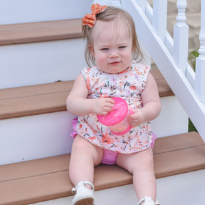 Peachy Dreams Bapron for babies, stylish and practical, shown at angle 17 for a clear view of its design and features.