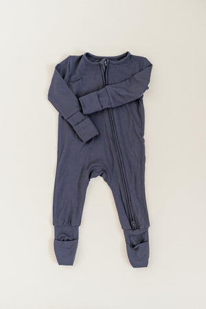 Bamboo Baby Clothes - Convertible Jumpsuit 0-3 Months - Navy Blue