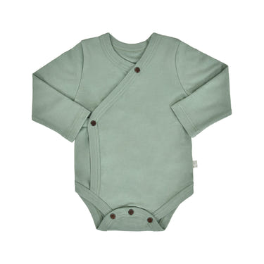 Basil Green long sleeve bodysuit for babies - soft, stylish, and comfortable for everyday wear.