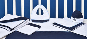 PETIT MARIN | Boys Navy Blue Cotton Bib