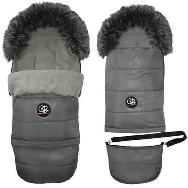 Pastel Dark Gray Organic Premium Wool Adjustable Footmuff