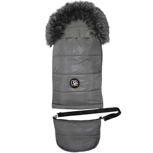 Pastel Dark Gray Organic Premium Wool Adjustable Footmuff