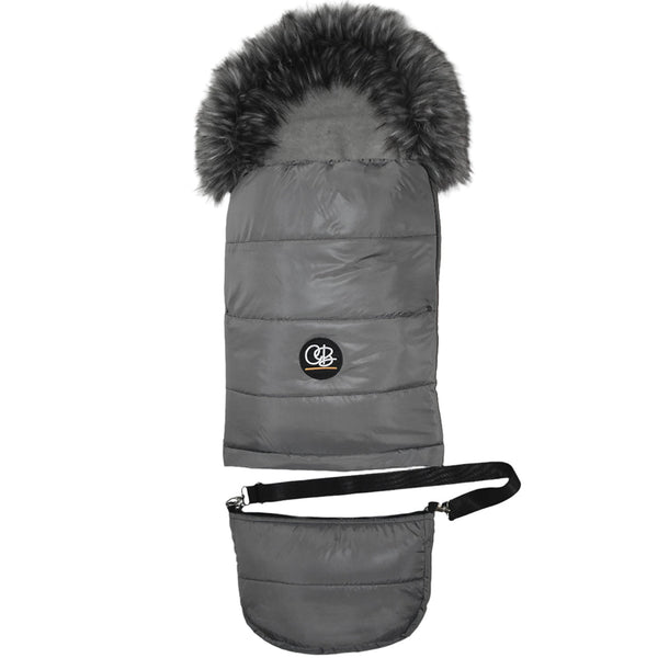 Pastel Dark Gray Organic Premium Wool Adjustable Footmuff