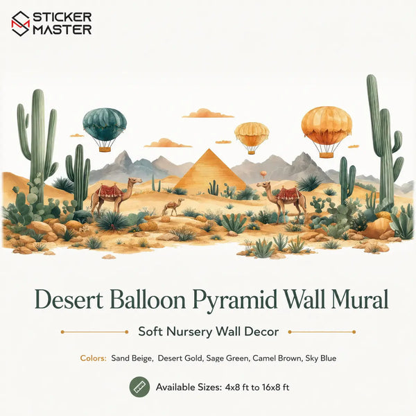 Desert Balloon Pyramid Wall Mural by Sticker Master