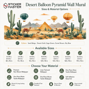 Desert Balloon Pyramid Wall Mural by Sticker Master