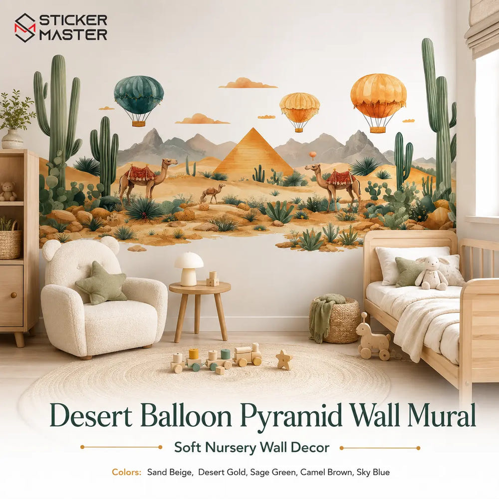Desert Balloon Pyramid Wall Mural