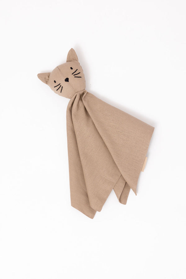 Desert Lark Linen Lovey Kitten - Soft, cuddly baby lovey for comfort and security. Perfect for little ones.