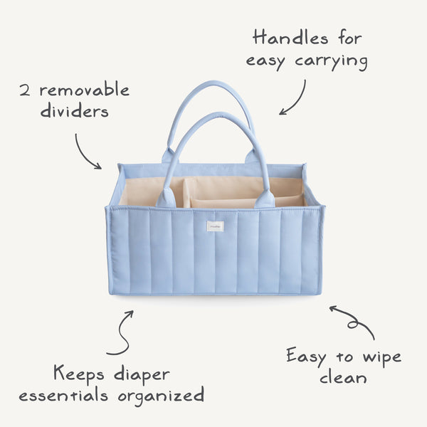 Mushie Diaper Caddy Quilted with Removable Dividers