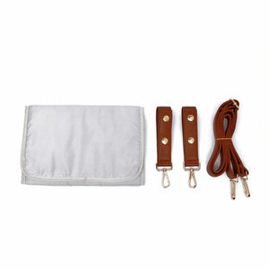Caramel Signature Diaper Bag, stylish and functional, shown from angle 2 for a detailed view.