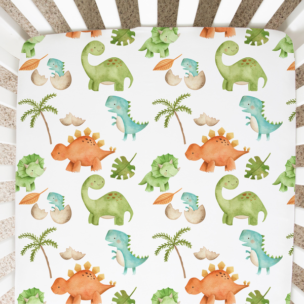 Dinosaurs Fitted Crib Sheet - MOOGCO Baby