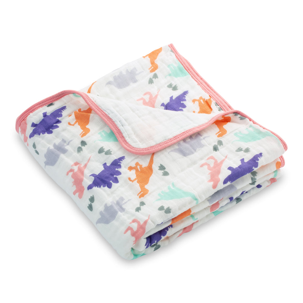 Rawr-Some Girly Muslin Quilt - MOOGCO Baby