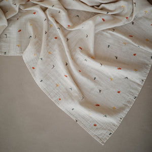 Mushie Organic Cotton Muslin Swaddle Blanket extra soft