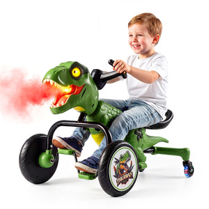 Dinosaur Drift Tricycle with Lights and Spray and 360-Degree Spin Mode