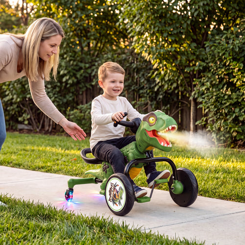 Dinosaur Drift Tricycle with Lights and Spray and 360-Degree Spin Mode