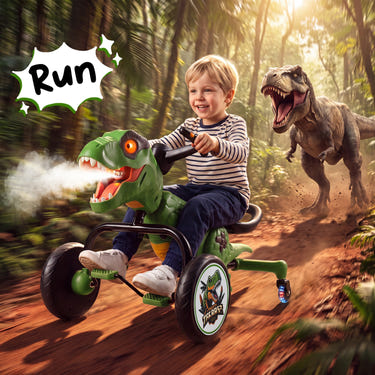 Dinosaur Drift Tricycle with Lights and Spray and 360-Degree Spin Mode