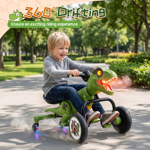 Dinosaur Drift Tricycle with Lights and Spray and 360-Degree Spin Mode