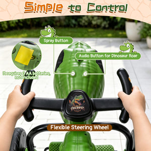Dinosaur Drift Tricycle with Lights and Spray and 360-Degree Spin Mode