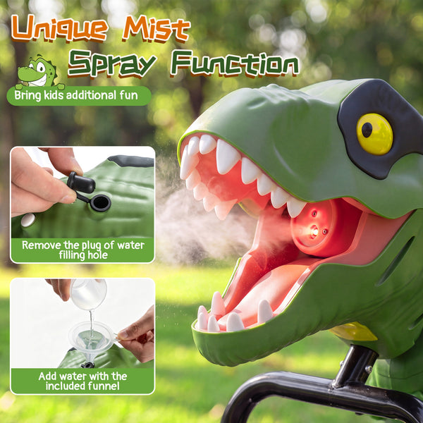 Dinosaur Drift Tricycle with Lights and Spray and 360-Degree Spin Mode