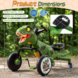 Dinosaur Drift Tricycle with Lights and Spray and 360-Degree Spin Mode
