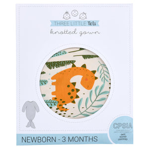 Dinosaur Themed Newborn Knotted Gown