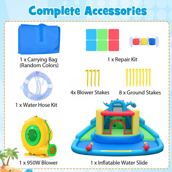 Dinosaur-themed Inflatable Water Slide Park Kids Inflatable Bounce House