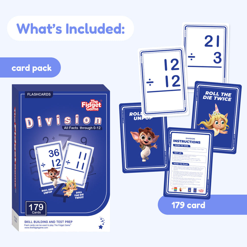 "Division Card Pack for kids - engaging educational toy for learning division concepts through fun activities."