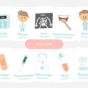 Doctor's Office Flashcards for early learning and sensory play, featuring colorful illustrations for engaging baby education.