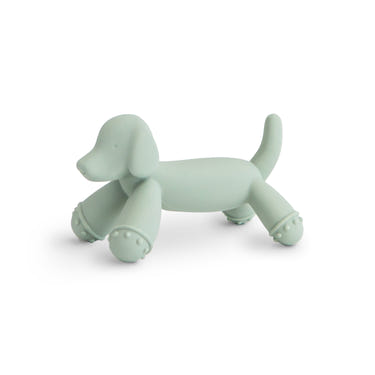 Cute dog figurine teether for babies, perfect for soothing gums and playful teething relief.