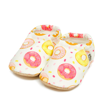 Ella Bonna Non-Slip Sole Doughnut Patterned Baby Booties, Home Boot Slippers Nursery Shoes