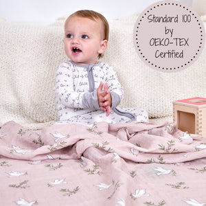 Dove Baby Swaddle Muslin Blanket