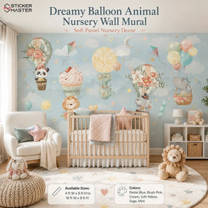 Dreamy Balloon Animal Nursery Wall Mural