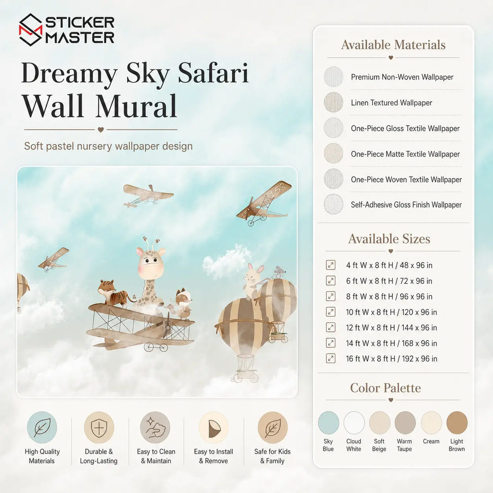Dreamy Sky Safari Wall Mural