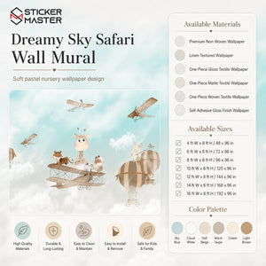 Dreamy Sky Safari Wall Mural