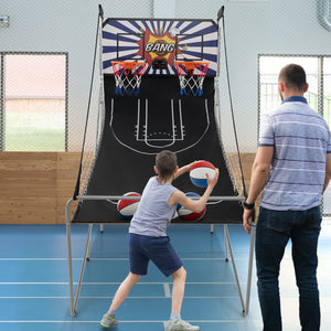 Dual Shot Basketball Arcade Game with 8 Game Modes and 4 Balls for Kids & Family