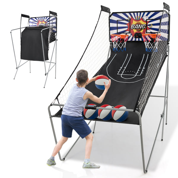 Dual Shot Basketball Arcade Game with 8 Game Modes and 4 Balls for Kids & Family
