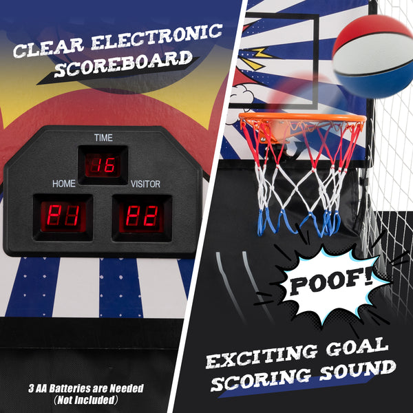 Dual Shot Basketball Arcade Game with 8 Game Modes and 4 Balls for Kids & Family