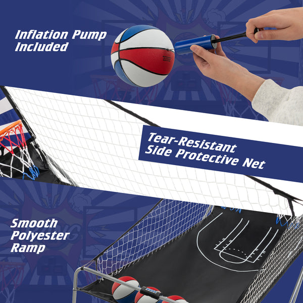 Dual Shot Basketball Arcade Game with 8 Game Modes and 4 Balls for Kids & Family