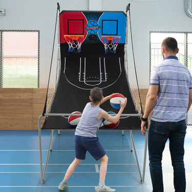 Dual Shot Basketball Arcade Game with 8 Game Modes and 4 Balls for Kids & Family