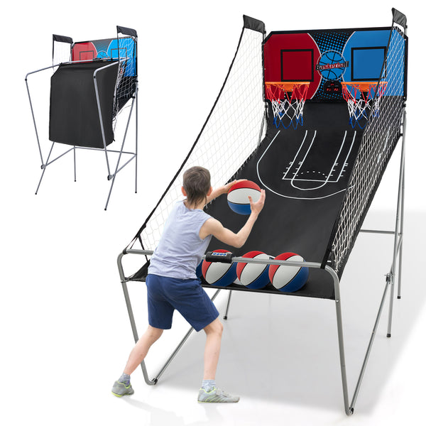 Dual Shot Basketball Arcade Game with 8 Game Modes and 4 Balls for Kids & Family