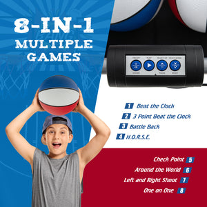 Dual Shot Basketball Arcade Game with 8 Game Modes and 4 Balls for Kids & Family