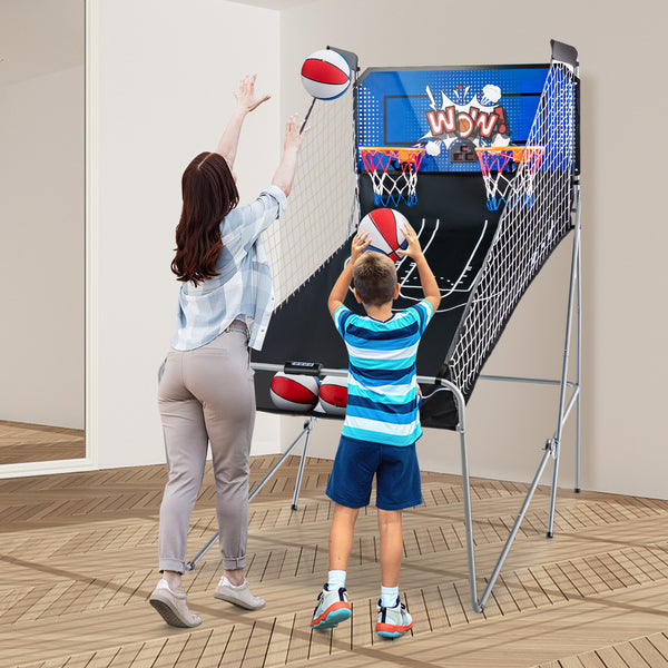Dual Shot Basketball Arcade Game with 8 Game Modes and 4 Balls for Kids & Family